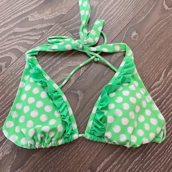 Polka dot ruffle swim top M - Picture 1 of 2